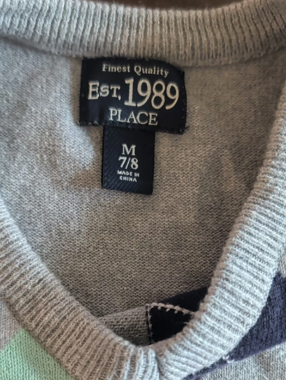 Children's Argyle Sweater Vests - Pastel Blue/Gray - Boys 7/8